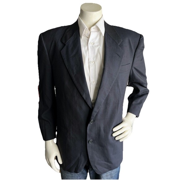 Lubiam Blazer Men 42R Cerruti 1881 Super 100s Coat Jacket Subtle Windowpane - Picture 1 of 15